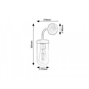 Aplica Yago 1xE27 metal/sticla negru/transparent Rabalux