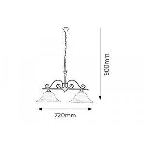 Candelabru Dorothea 2xE27 metal/sticla negru/alb Rabalux