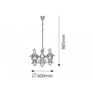 Candelabru Enna 3xE14 metal/lemn/sticla negru Rabalux