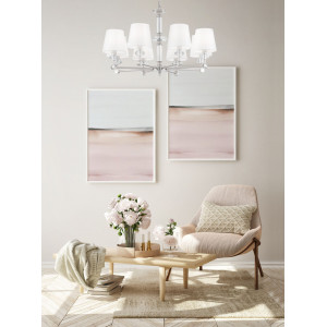 Candelabru Riverside 8xE14 metal/textile on pvc crom/alb Maytoni