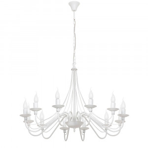 Candelabru Roza 12xE14 metal alb Aldex