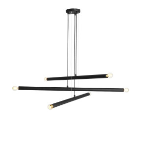Candelabru Tubo 6xE14 metal negru Aldex