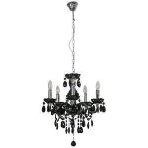 Candelabru Whiz 5xE14 metal/acril negru Italux