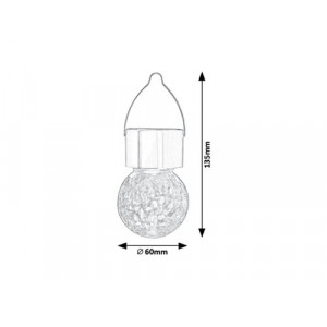 Lampa solara Yola LED 0.06W metal/sticla nichel Rabalux