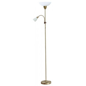 Lampadar Diana 1+1xE27+E14 metal/sticla/acril bronz/alb Rabalux