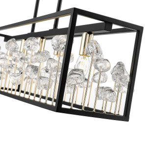 Lustra Caroline 5xE14 metal/sticla negru/auriu/transparent 860 mm Zuma Line