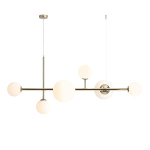 Lustra Dione 4xE14+2xE27 metal/sticla auriu Aldex