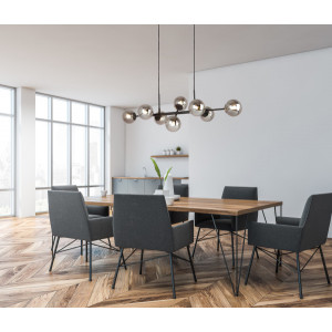 Lustra Erimida 8xG9 metal/sticla negru Italux