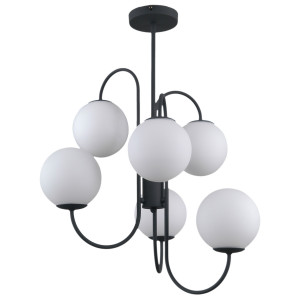 Lustra Gela 6xG9 metal/sticla negru Italux