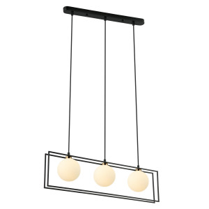 Lustra Grosetta 3xG9 metal/sticla negru Italux