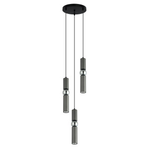 Lustra Isidora 3xGU10 metal negru/gri/chrom Italux