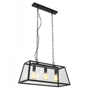 Lustra Laverno 3xE27 metal/sticla negru mat Italux