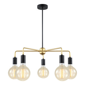 Lustra Malene 5xE27 metal negru/auriu Italux