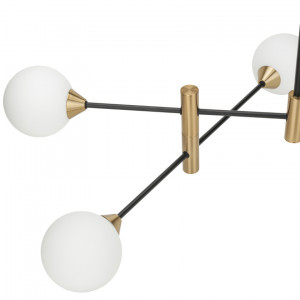 Lustra Marino 4xG9 metal/sticla negru/alama/alb Italux