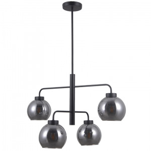 Lustra Poggi 4xE27 metal/sticla negru mat Italux