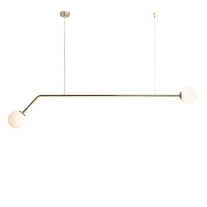 Lustra Pure 2xE14 metal/sticla auriu Aldex