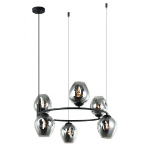 Lustra Roxane 6xE27 metal/sticla negru Italux