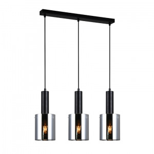 Lustra Sardo 3xE27 metal/sticla negru Italux