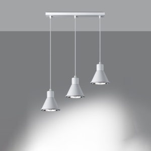 Lustra Tazila 3xES111 metal alb conic - Img 3