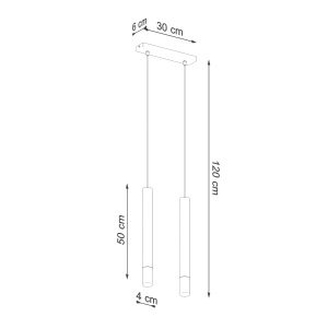 Lustra Wezyr 2xG9 metal/sticla negru tubular - Img 4