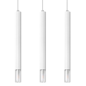 Lustra Wezyr 3xG9 metal/sticla alb tubular