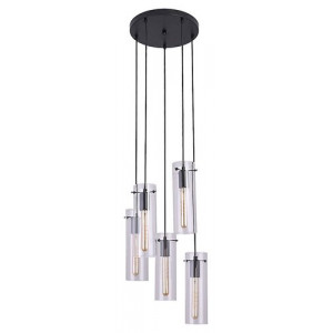 Pendul Acantha 5xE27 metal/sticla negru Rabalux RBL5260