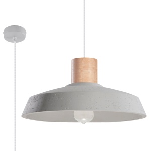 Pendul Afra 1xE27 ciment/lemn gri semicircular