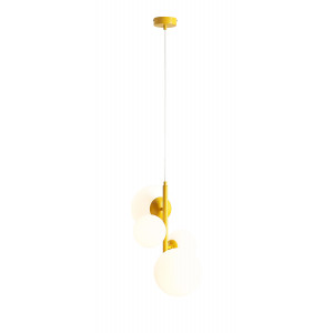 Pendul Bloom 2xE14+2xE27 metal/sticla galben Aldex