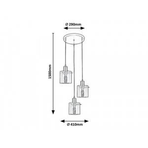 Pendul Donati 3xE27 metal/sticla auriu/fumuriu Rabalux