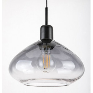 Pendul Dvora 3xE27 metal/sticla negru/fumuriu Rabalux