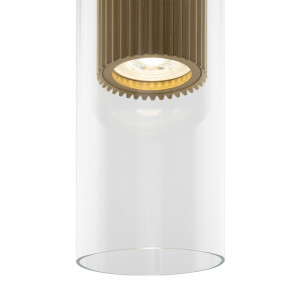 Pendul Dynamics 1xGU10 metal/sticla auriu/transparent Maytoni