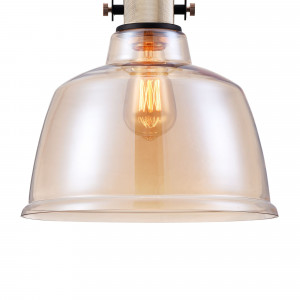 Pendul Irving 1xE27 metal/sticla negru/amber Maytoni