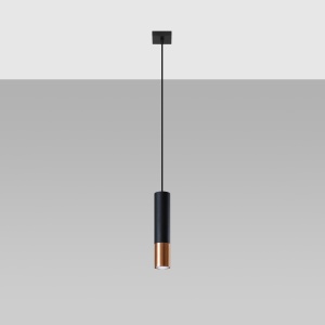 Pendul Loopez 1xGU10 metal negru/cupru tubular - Img 2