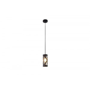 Pendul Oberon 1xE14 metal/sticla negru/fumuriu Rabalux
