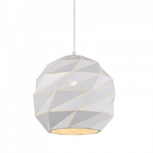 Pendul Palermo L 1xE27 metal alb Italux