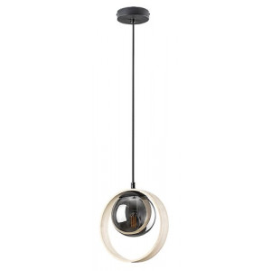 Pendul Peyton 1xE14 metal/lemn/sticla fag/fumuriu Rabalux