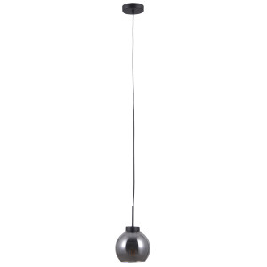 Pendul Poggi 1xE27 metal/sticla negru mat Italux