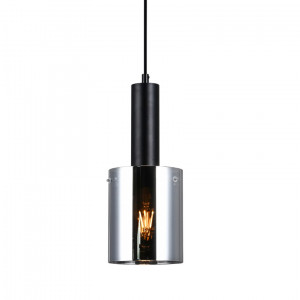 Pendul Sardo 1xE27 metal/sticla negru Italux