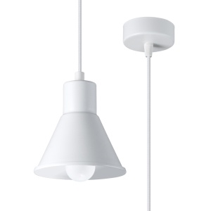 Pendul Taleja 1xE27 metal alb conic