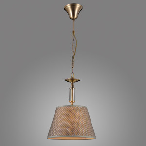 Pendul Zanobi 1xE14 metal/sticla/textil bronz antichizat Italux