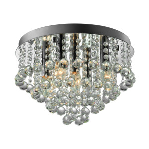 Plafoniera Alex 5xE14 metal/cristal argintiu Zuma Line