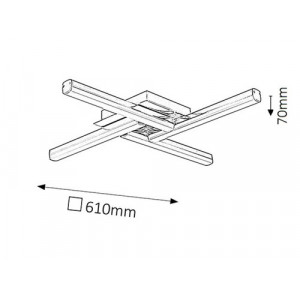 Plafoniera Antonia LED 24W metal/acril crom/alb Rabalux