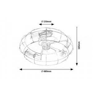 Plafoniera Cadmus 3xE27 metal negru Rabalux