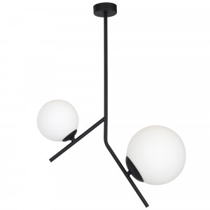 Plafoniera Gallia 1xE14+1xE27 metal/sticla negru Aldex