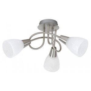 Plafoniera Jenna 3xE14 metal/sticla nichel/alb Rabalux