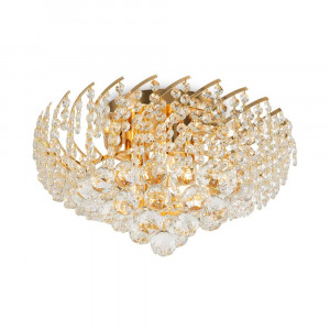 Plafoniera Karolina 6xE14 metal/cristal auriu Maytoni