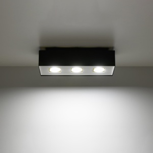 Plafoniera Mono 3xGU10 metal negru/alb rectangular - Img 3