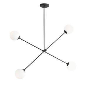 Plafoniera Ohio 4xE14 metal/sticla negru Aldex