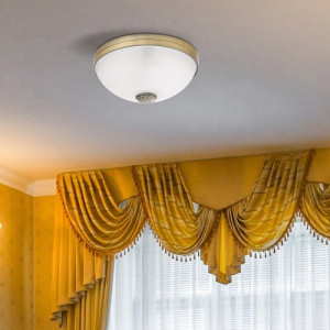 Plafoniera Orchidea 2xE27 metal/sticla bronz/alb Rabalux