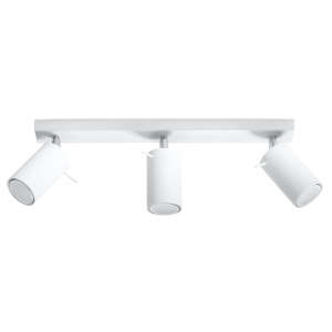 Plafoniera Ring 3xGU10 metal alb tubular